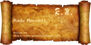 Radu Marcell névjegykártya